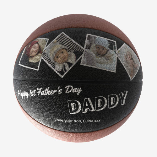 Personalized Father's Day Basketball Customizable with Photos and Text 3D Preview Available